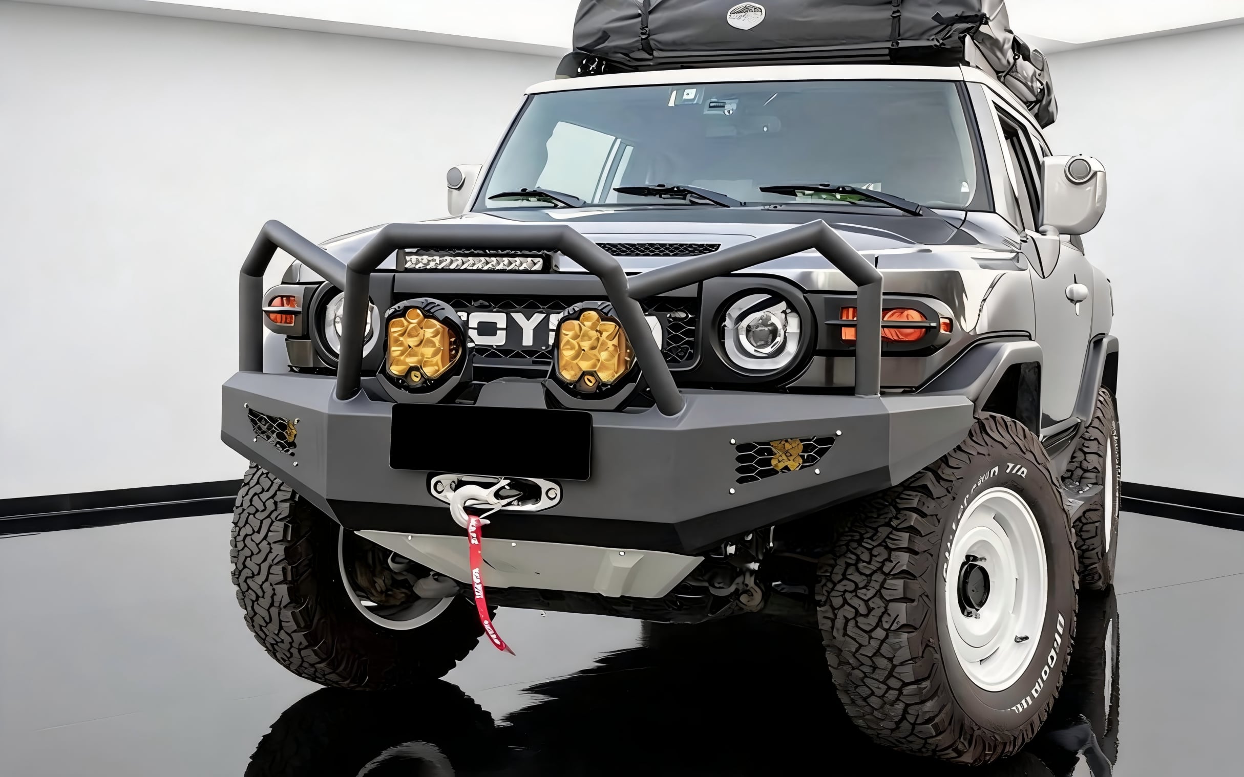 Toyota FJ Cruiser Front Bumper with Bull Bar — Protection & Armor